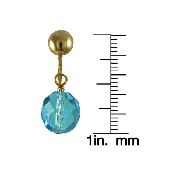 Gold Circle Pierced or Clip On Earrings with Crystals in 15 Color Choices
