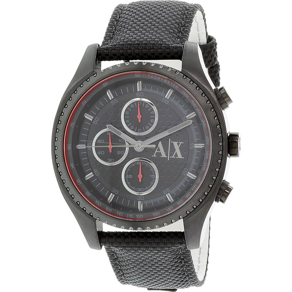 Armani Exchange Men's Chronograph Black Dial Black Nylon Watch AX1610