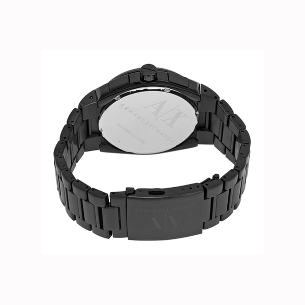 armani exchange men's black stainless steel bracelet watch