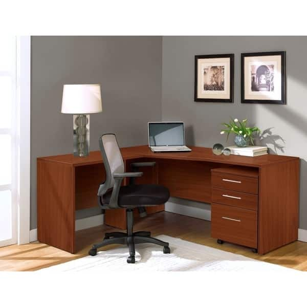 Shop Jesper Office Corner L Shaped Desk In Cherry Free Shipping