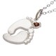 preview thumbnail 15 of 16, Sterling Silver Round Birthstone Footprint Necklace