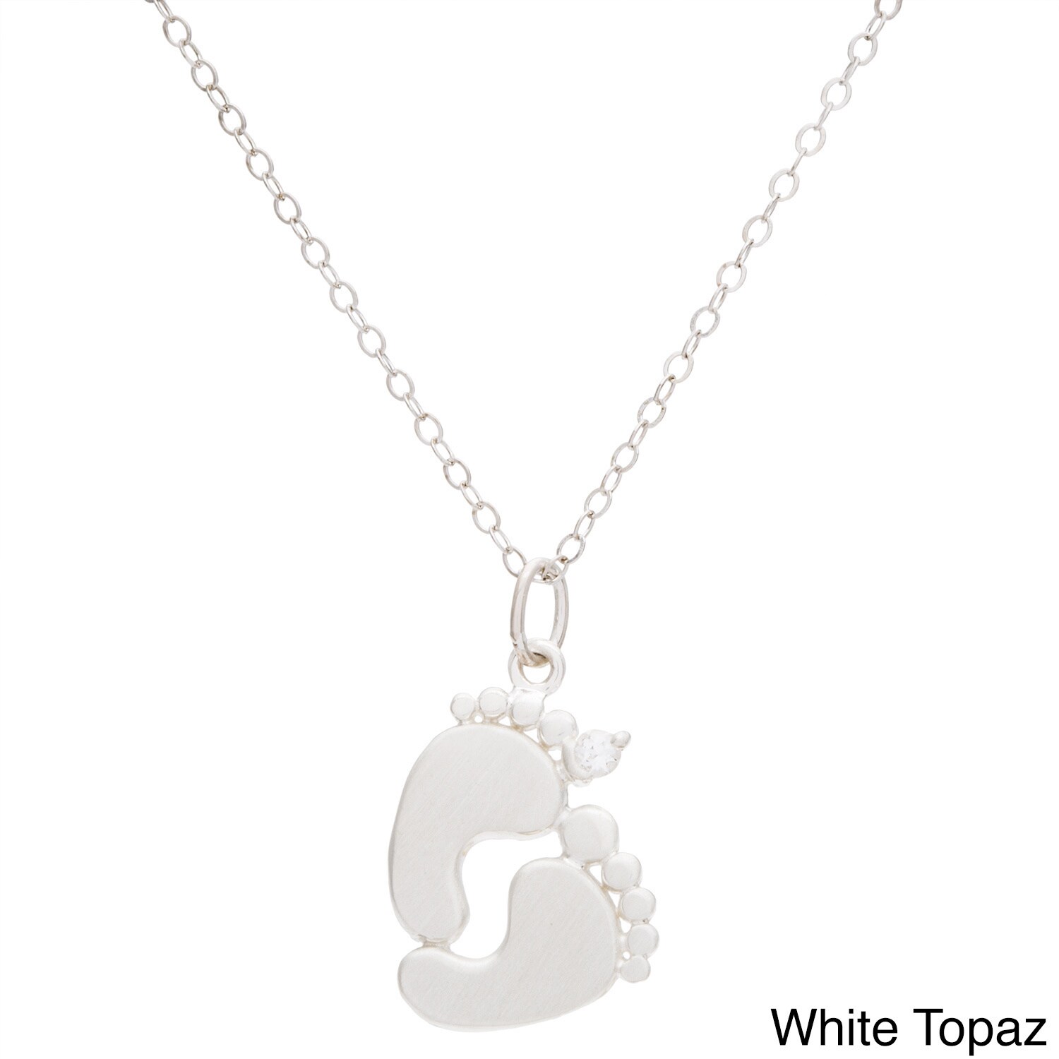footprint necklace with birthstone