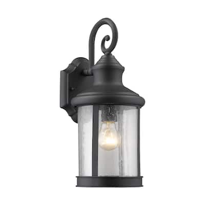 1-light Black Outdoor Wall Lantern