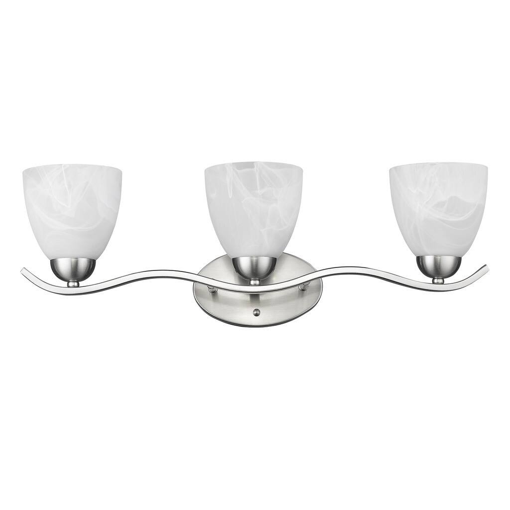 Transitional 3-light Brushed Nickel Bath/Vanity Fixture