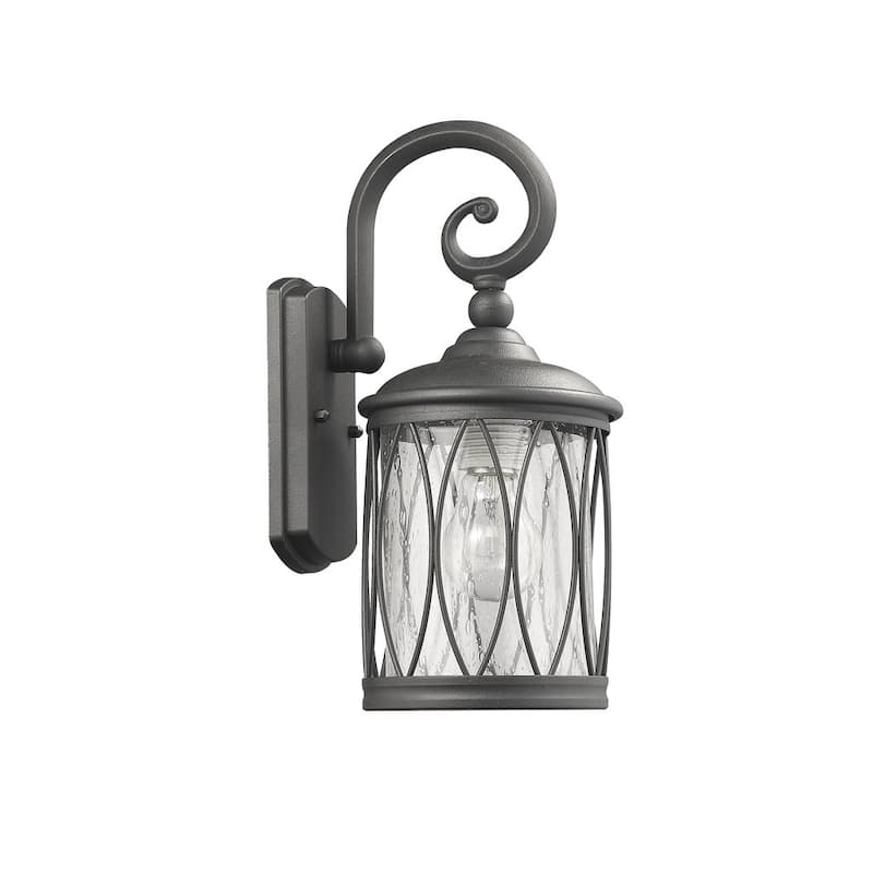 1-light Black Outdoor Wall Lantern