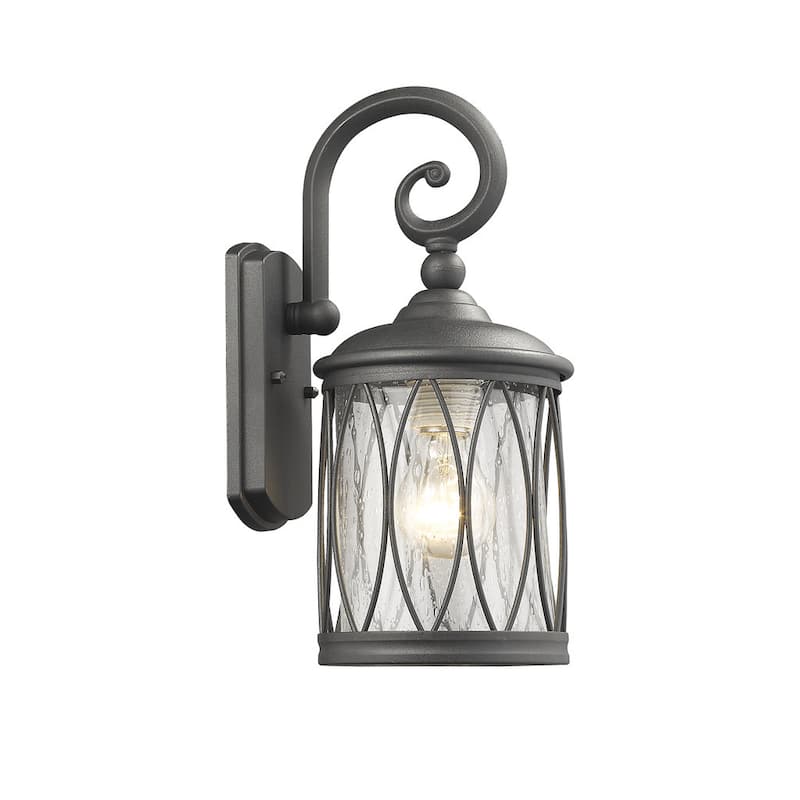1-light Black Outdoor Wall Lantern