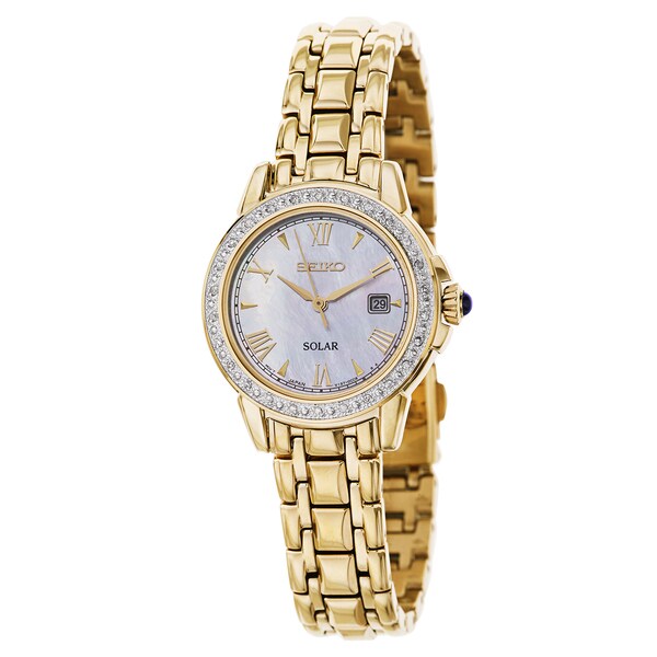 womens gold watch with diamonds