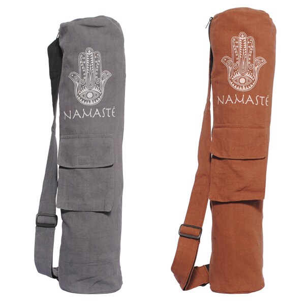 Shop Handmade Namaste Hamsa Yoga Mat Bag (Nepal) - 27 x 9.5 - Free ...