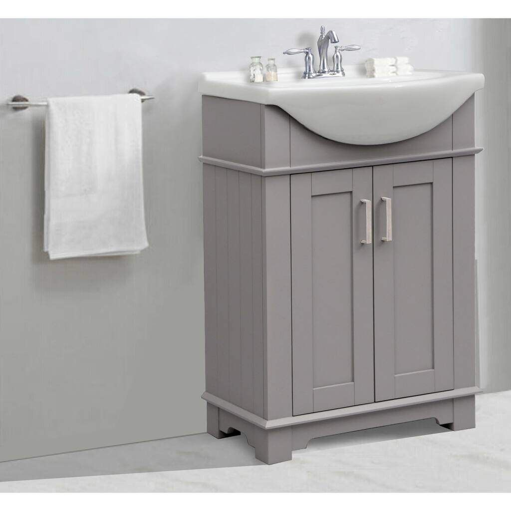 Legion Furniture 24 in Bathroom vanity in Gray with ceramic top