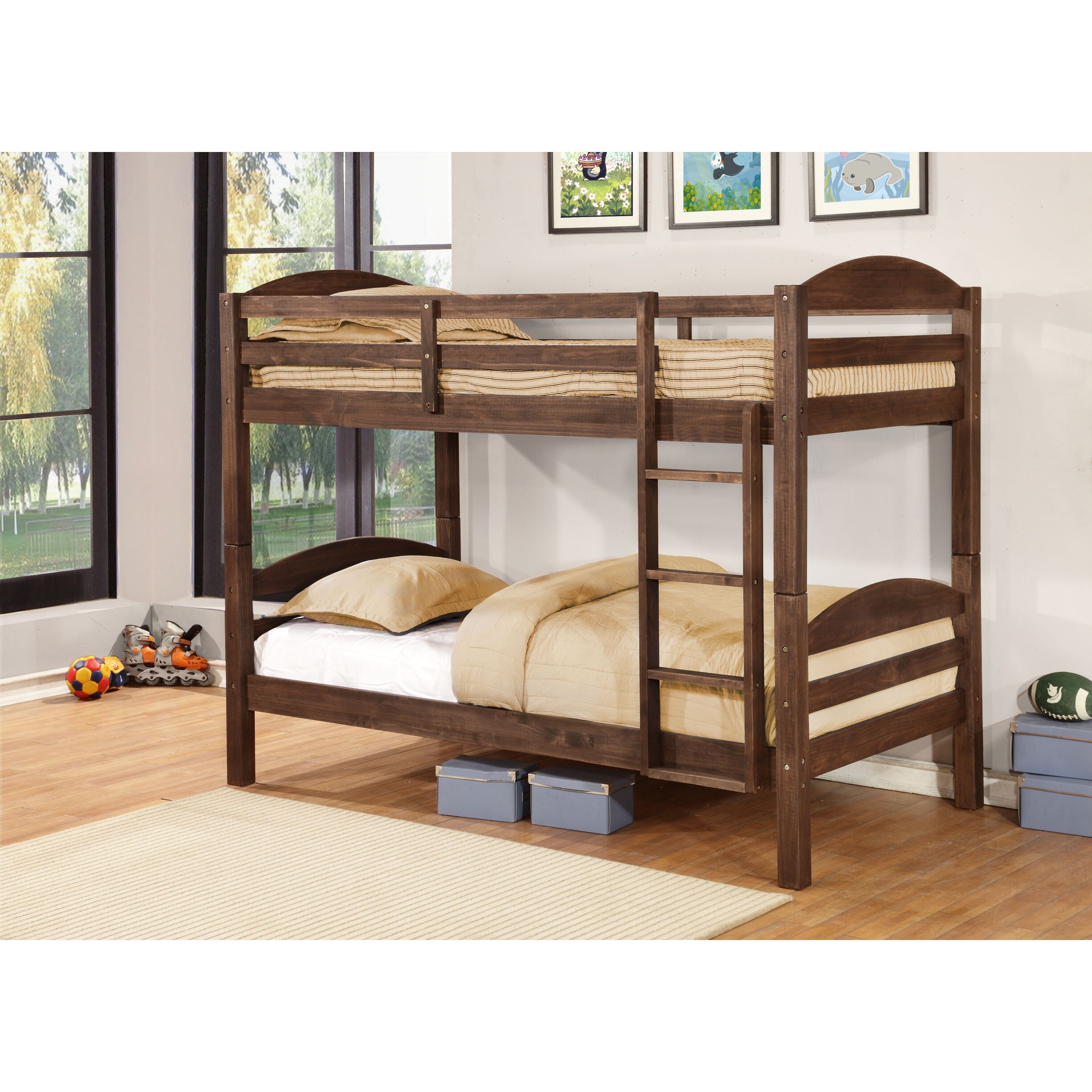 Shop Alissa Rustic Wood Twin-over-twin Bunk Beds - Free Shipping On ...