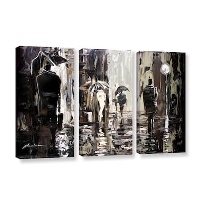 ArtWall Milen Tod 'Rain' 3 Piece Gallery-wrapped Canvas Set