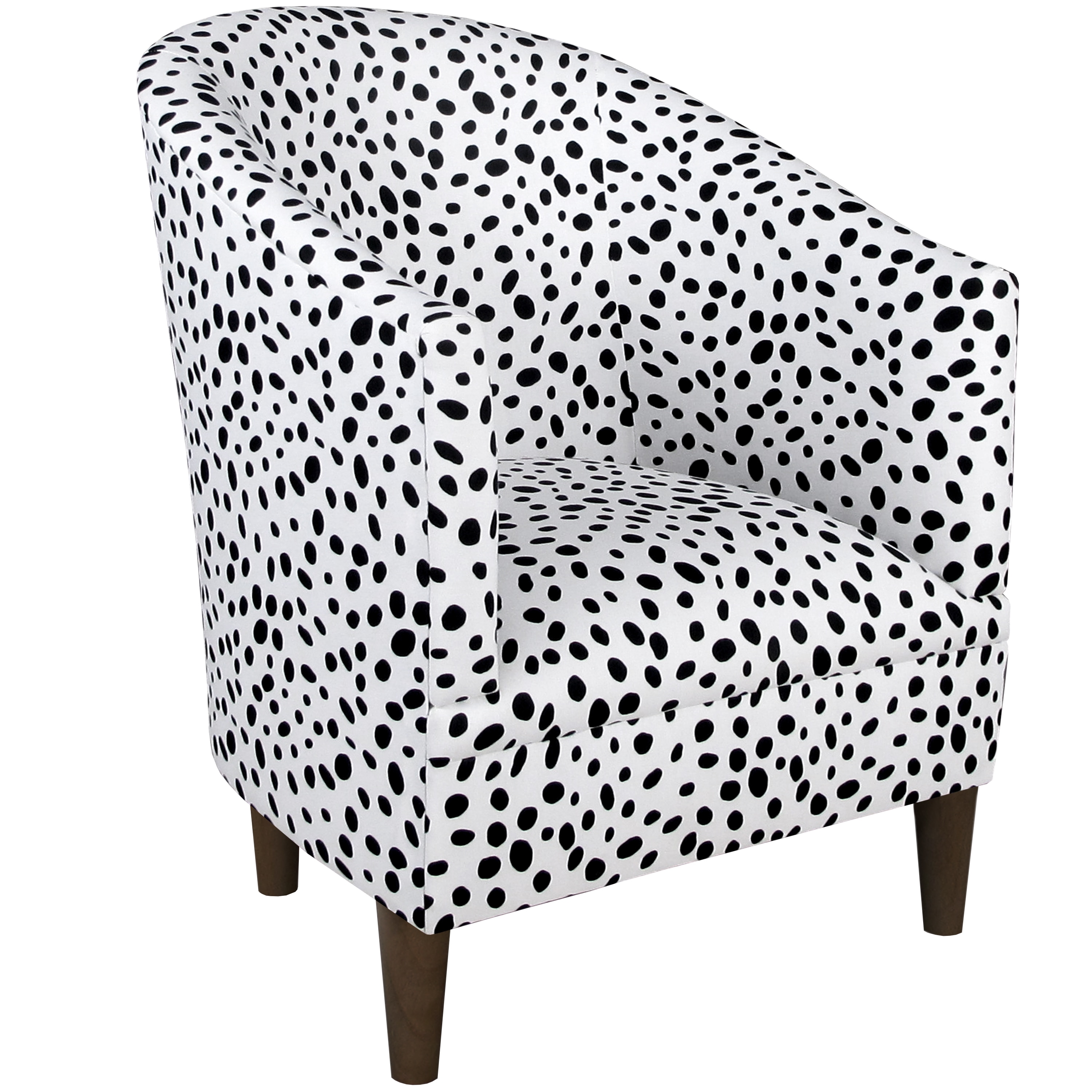 black and white spotted chair