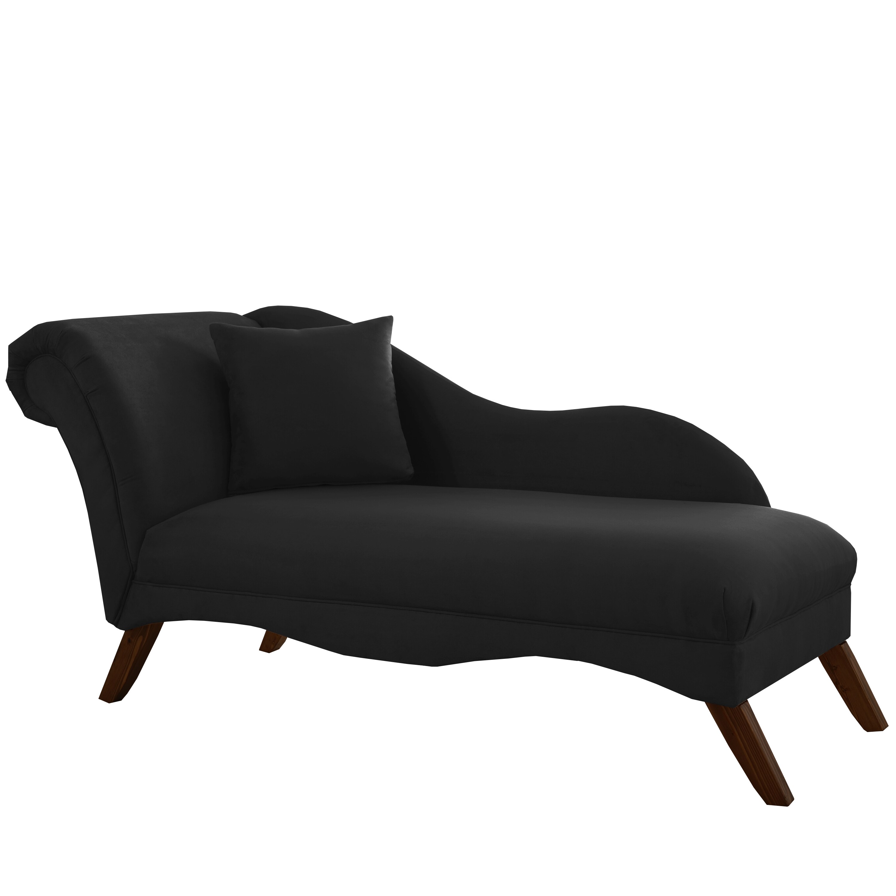 Skyline Furniture Chaise Lounge In Velvet Black On Skyline Furniture Chaise Lounge In