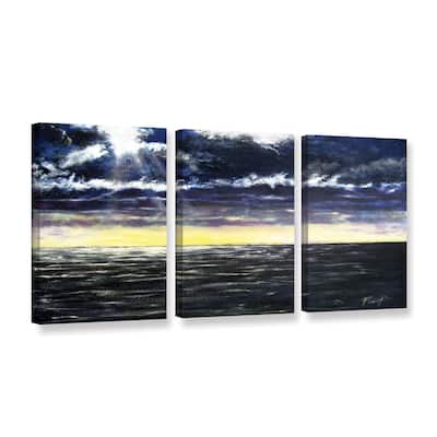 ArtWall Gene Foust 'Ravage Sea' 3 Piece Gallery-wrapped Canvas Set - Multi