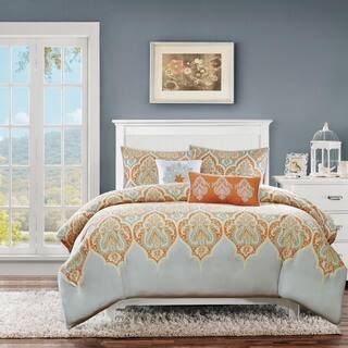 Orange Paisley Duvet Covers For Less Madison Park Leah 5 Piece Cotton Duvet Cover Set