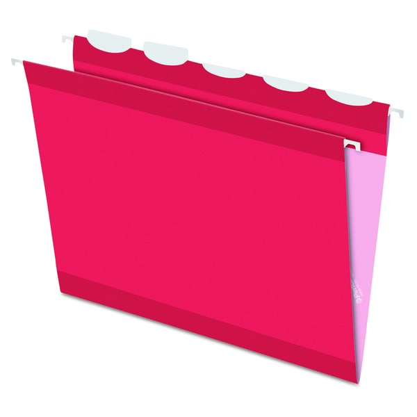 Pendaflex Colored Reinforced 1/5 Tab Red Hanging Folders (Box of 25)