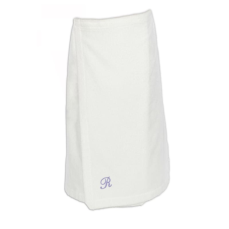 Authentic Hotel and Spa Turkish Cotton Terry Monogrammed White Womens Spa and Shower Towel Wrap