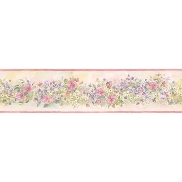 Shop Pink Floral Garden Wallpaper Border - Free Shipping On Orders Over $45 - Overstock - 10520727