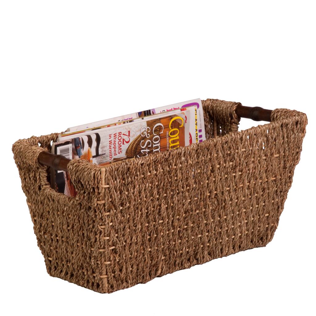 Honey-Can-Do Seagrass Basket w/ handles - Med