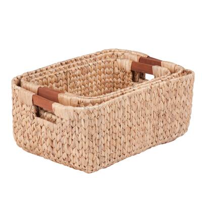 Honey-Can-Do 3pc sq natural baskets