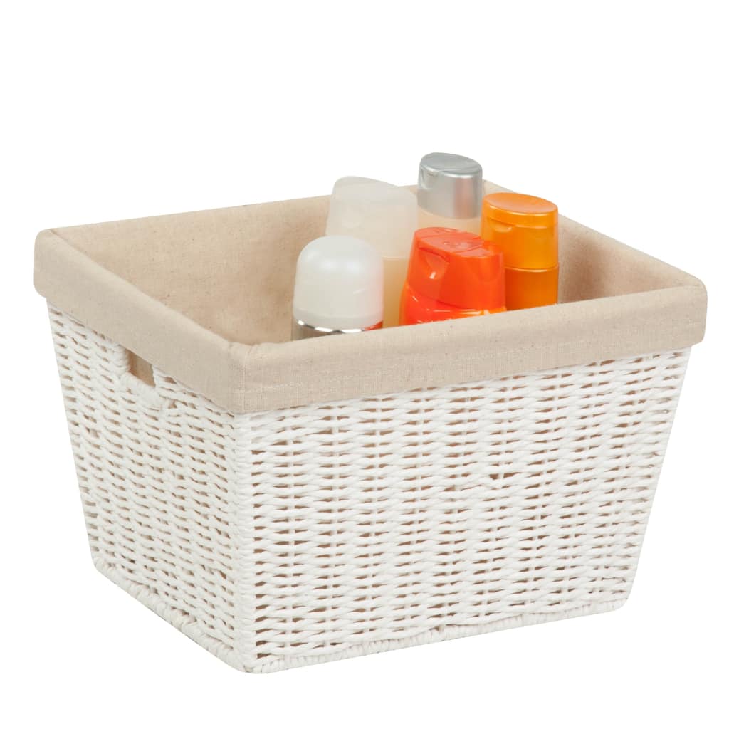Honey-Can-Do White Paper Rope Wicker Basket with Liner