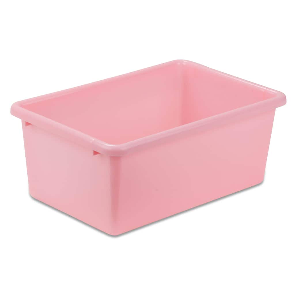 Honey-Can-Do Plastic Bin-Small Light Pink