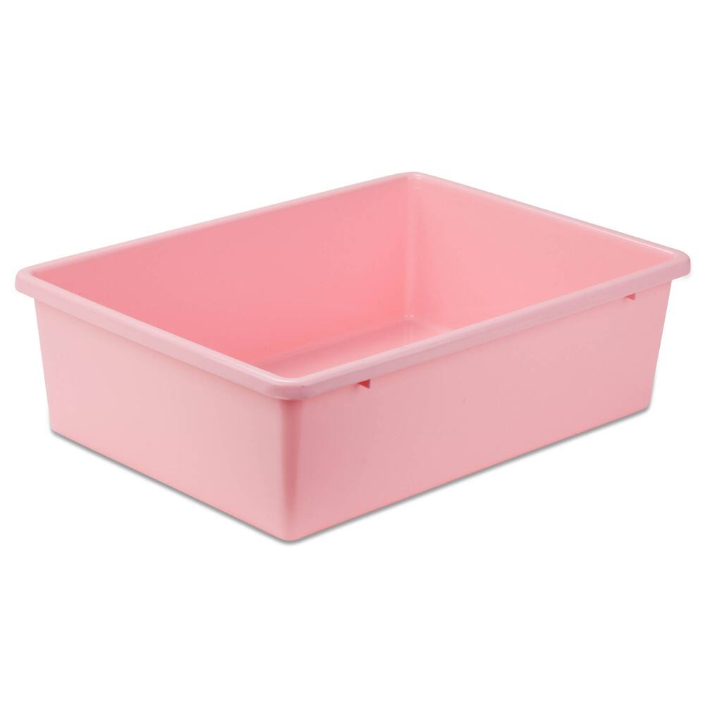 Honey-Can-Do Large Light Pink Plastic Bin