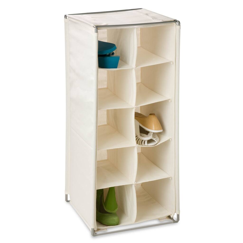 Honey-Can-Do 10 Pair Canvas Shoe Rack