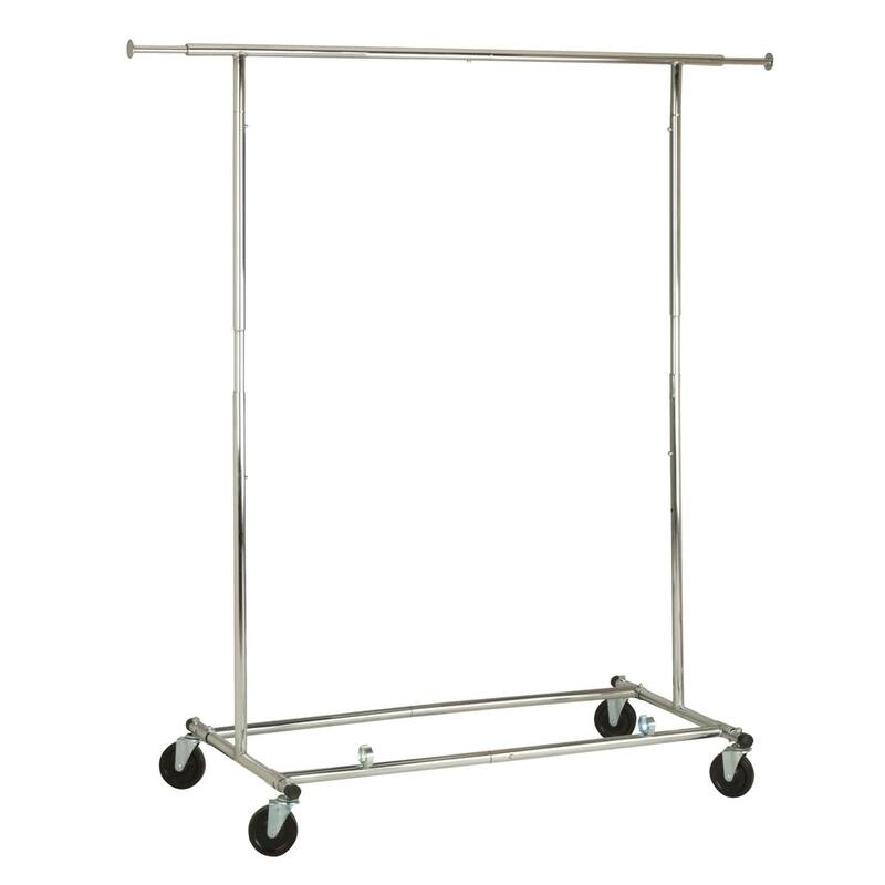 Chrome Steel Collapsible Rolling Clothes Rack