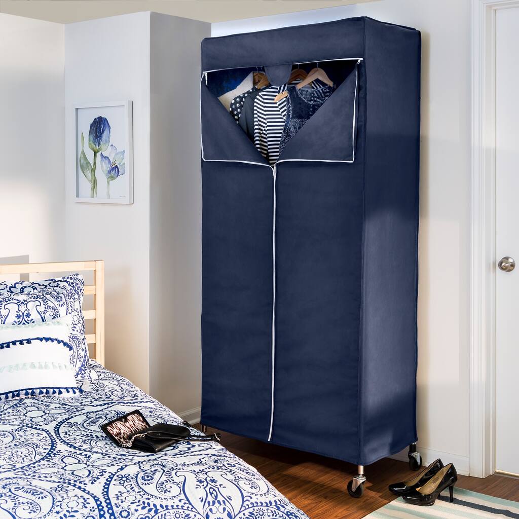 Honey-Can-Do Navy Blue Non-Woven Clothes Rack Cover