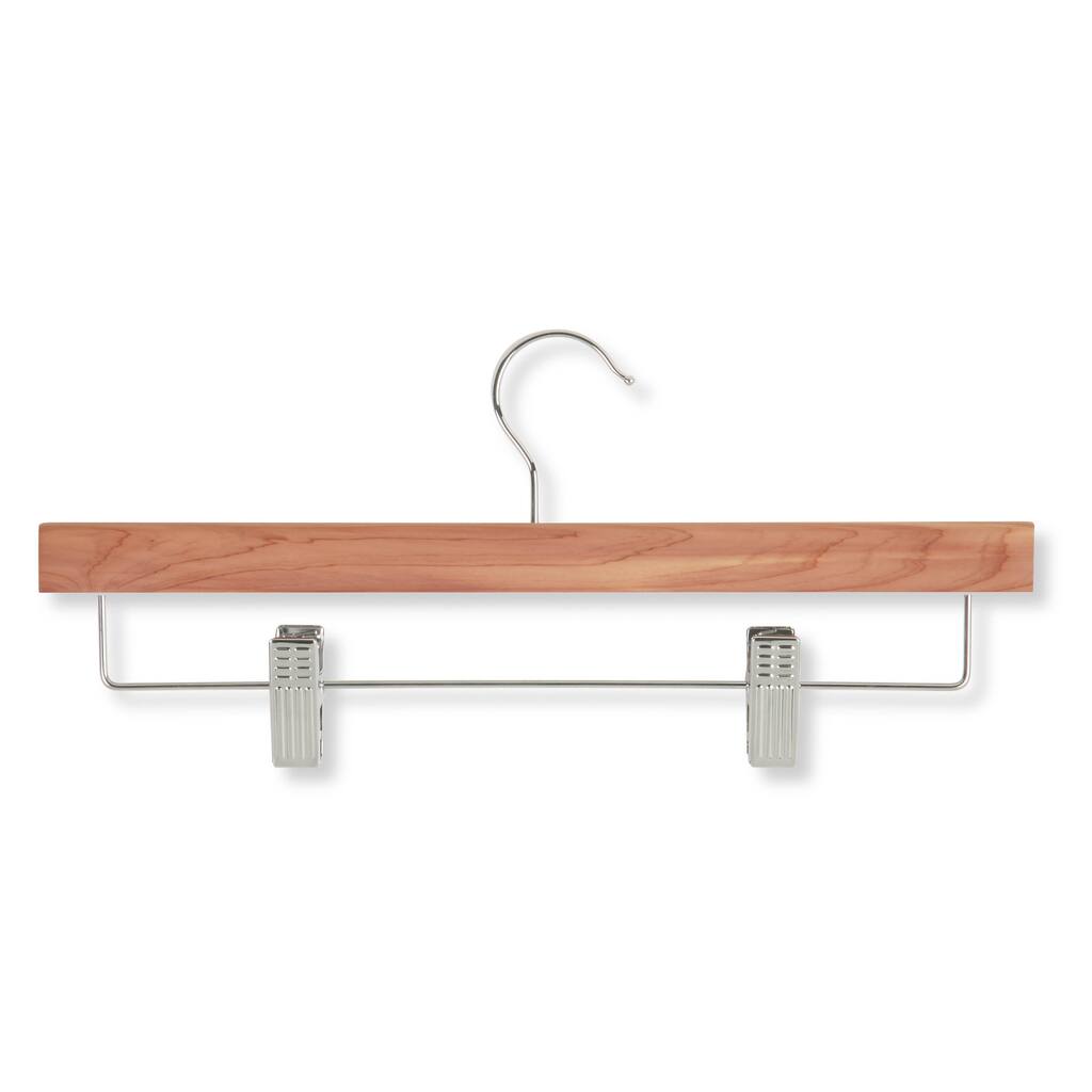 Honey-Can-Do HNG-01535 Cedar Skirt/Pants Hangers with Clips (4-pack)