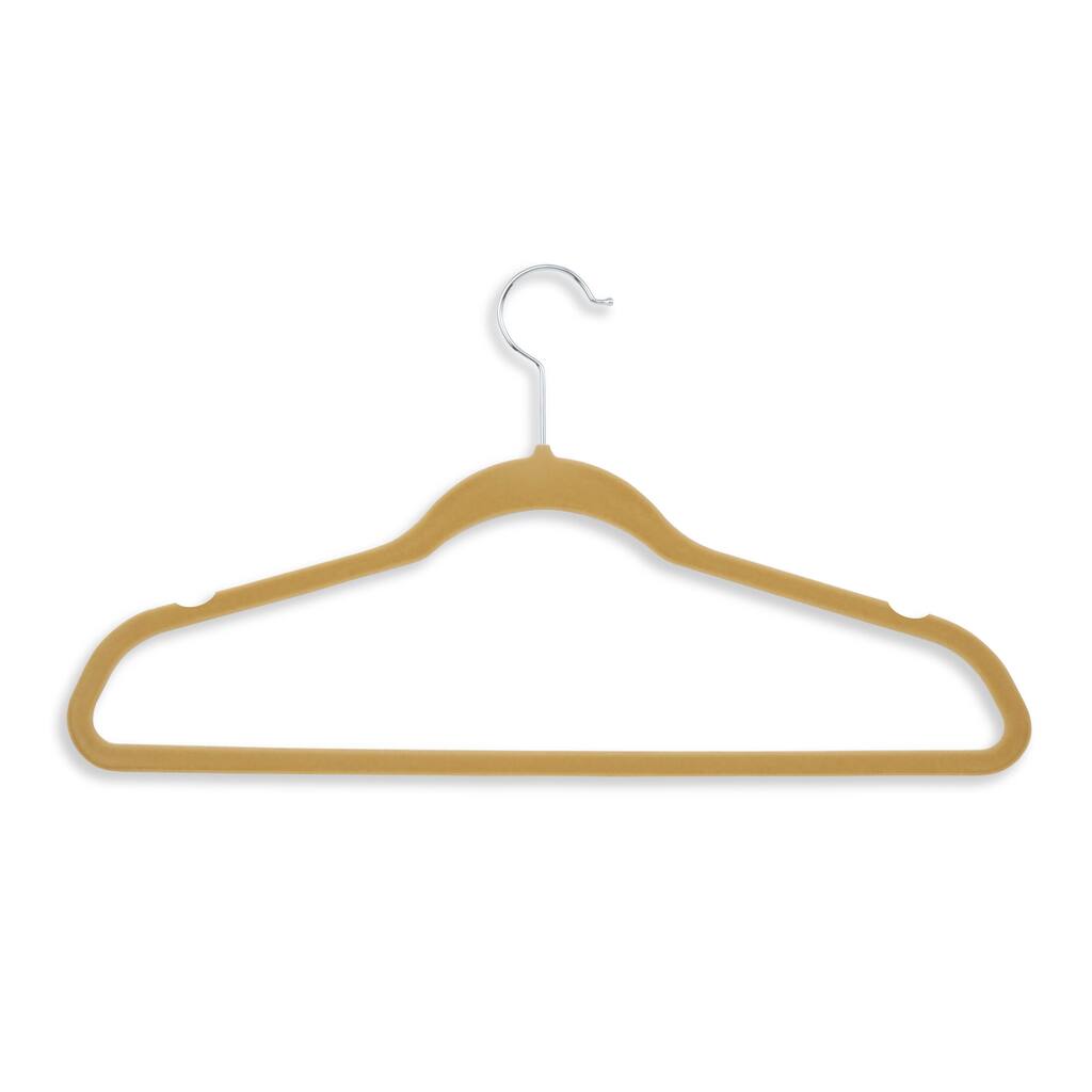 Honey-Can-Do Tan Flocked Velvet Suit Hangers (50-pack)