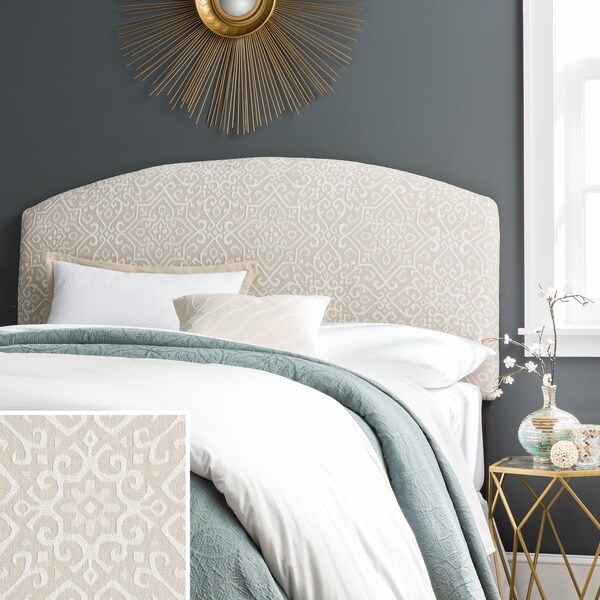 Shop Humble + Haute Parker Taupe/Ivory Curved Upholstered Headboard