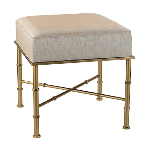 Sterling Gold Cane Bench in Cream Metallic