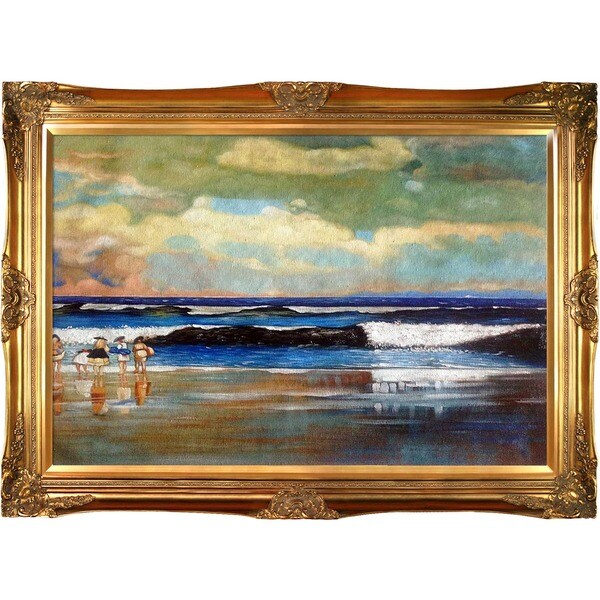 Shop Winslow Homer 'On the Beach' Hand Painted Framed Canvas Art - Free ...