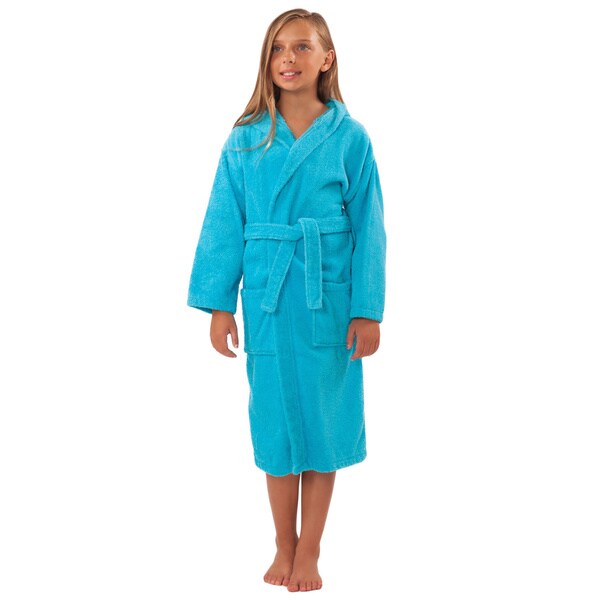 100-percent Turkish Cotton Kid's Hooded Terry Bathrobe