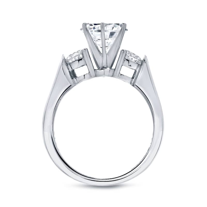 Auriya 14k Gold 14k White Gold 2ctw Round 3-Stone Diamond Engagement Ring Set Certified