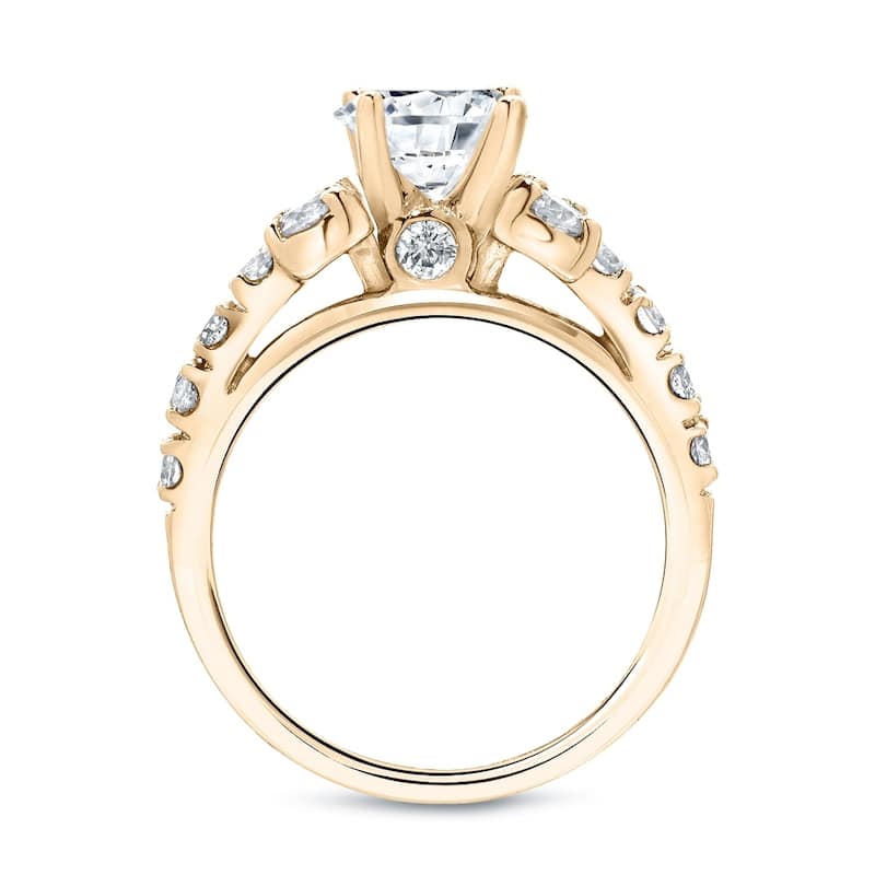 Auriya 14k Gold 2ctw Classic Round Diamond Engagement Ring Set