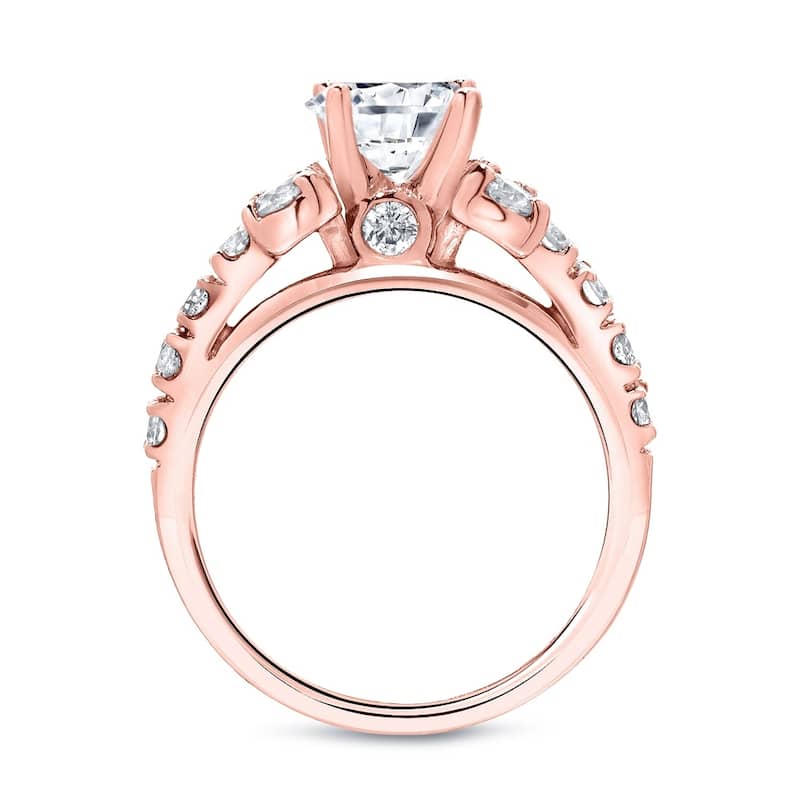 Auriya 14k Gold 2ctw Classic Round Diamond Engagement Ring Set