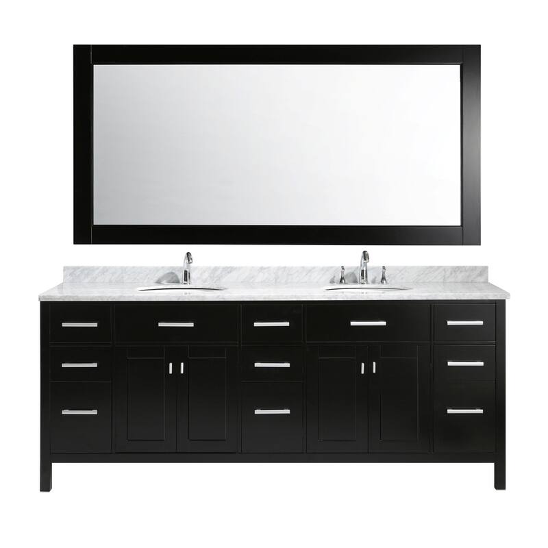 Design Element London 84-inch Double Sink Vanity Set in Espresso