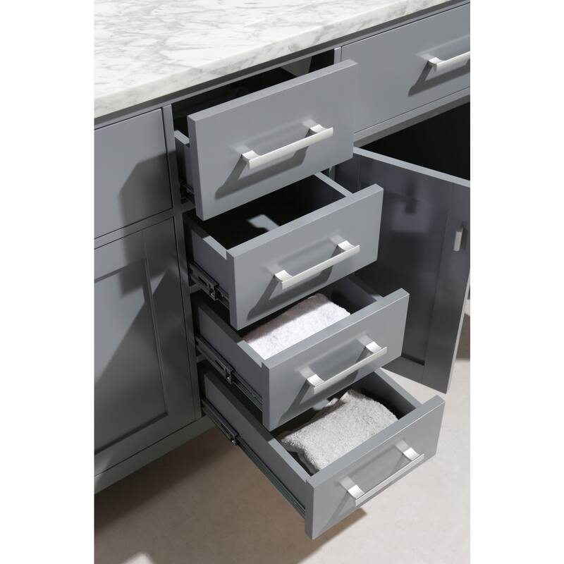 Design Element London 61-inch Double Sink Vanity Set in Grey Finish