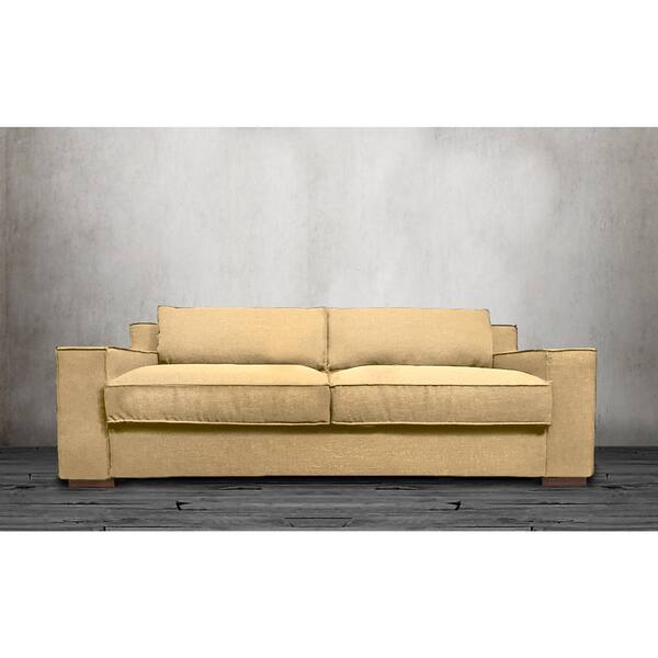 Shop Modern Linen Fabric Sofa With Wide Track Arms And Deep Seat