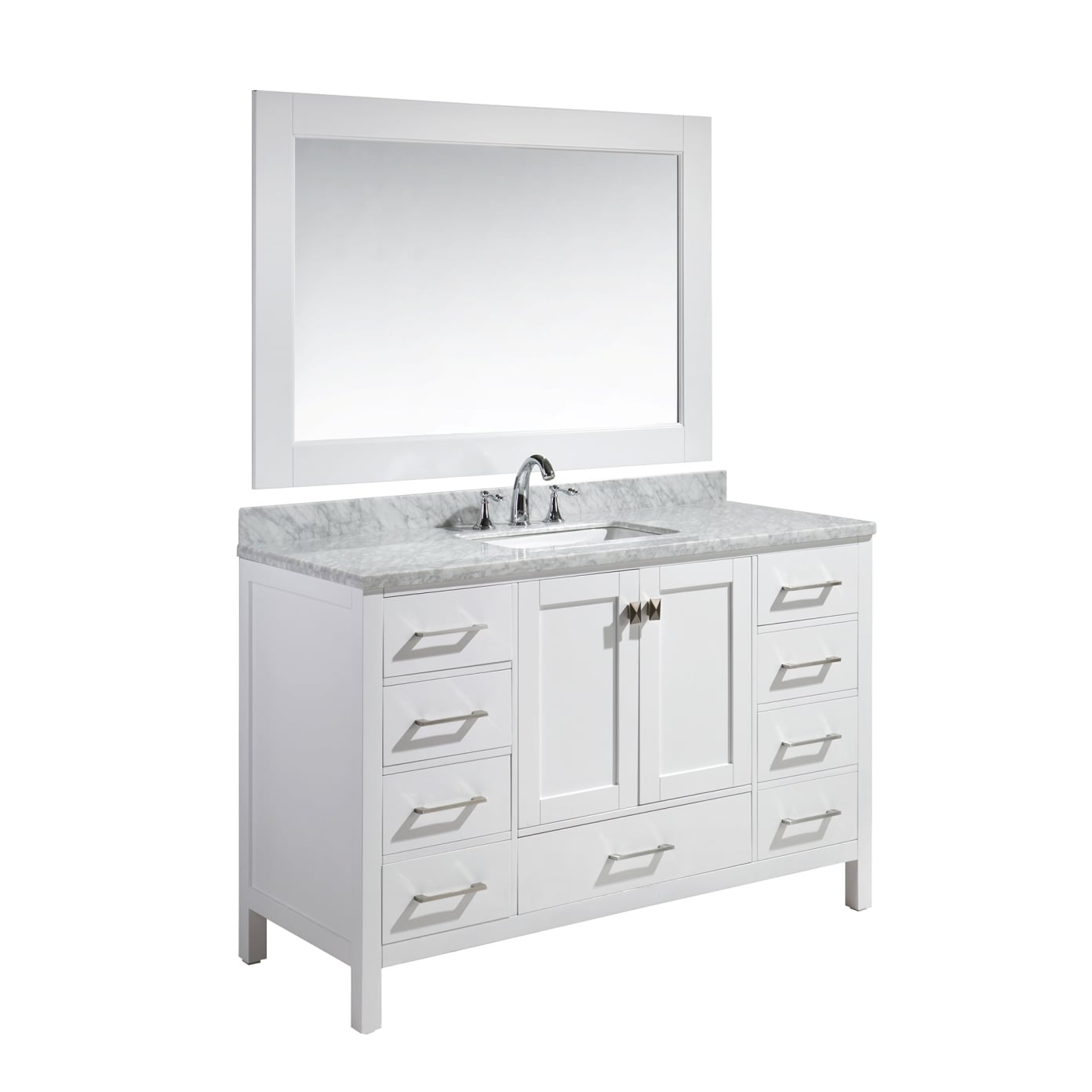 Design Element London 54 Inch Single Sink Vanity Set In White