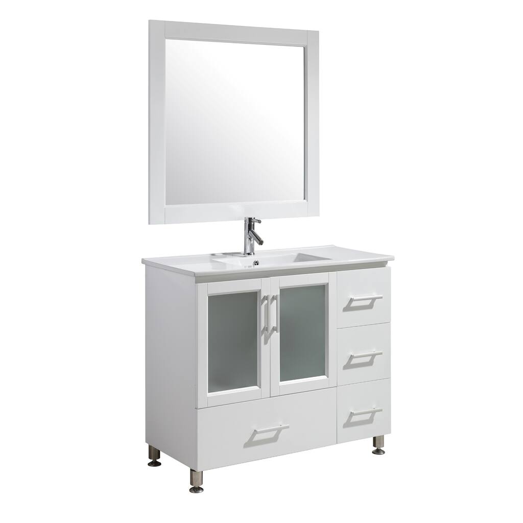 Design Element Stanton 40-inch Single Sink Vanity Set in White Finish