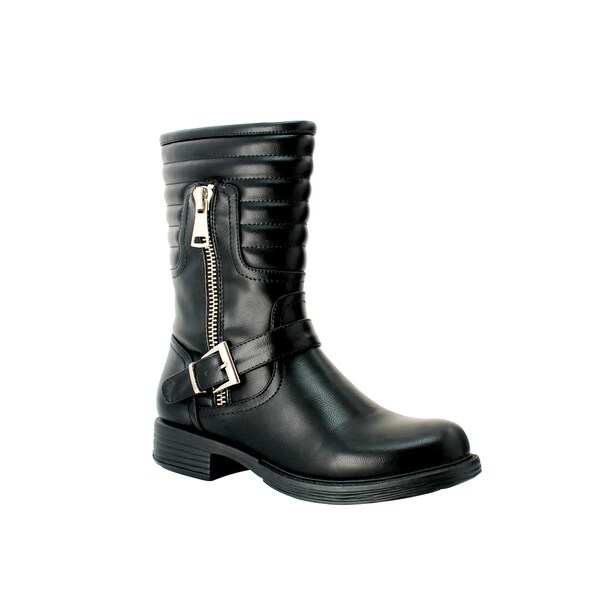 Olivia Miller 'Delancey' Zip Buckle Trapunto Motorcycle Boots