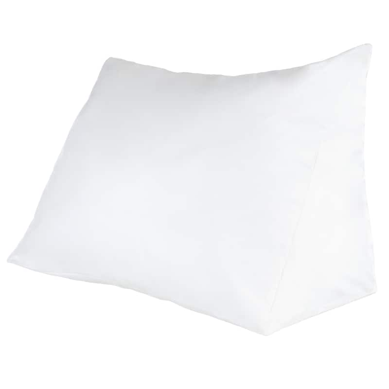 Wedge Pillow – Down Alternate Back Pillow with Removable Cover for Easy Cleaning by Remedy - White