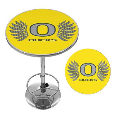 University of Oregon Chrome Pub Table - Wings - 27.375" x 27.375" x 42"