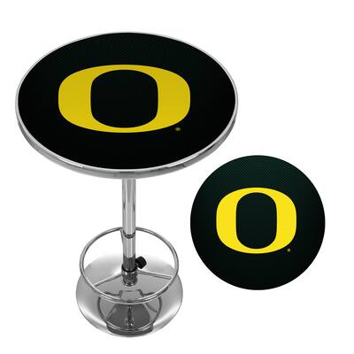 University of Oregon Chrome Pub Table - Carbon Fiber - 27.375" x 27.375" x 42"