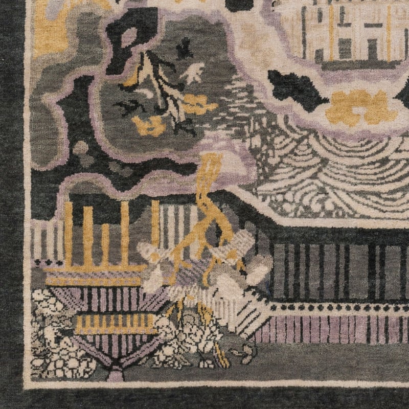 Hand-Knotted Arundel Print Reversible Wool Area Rug