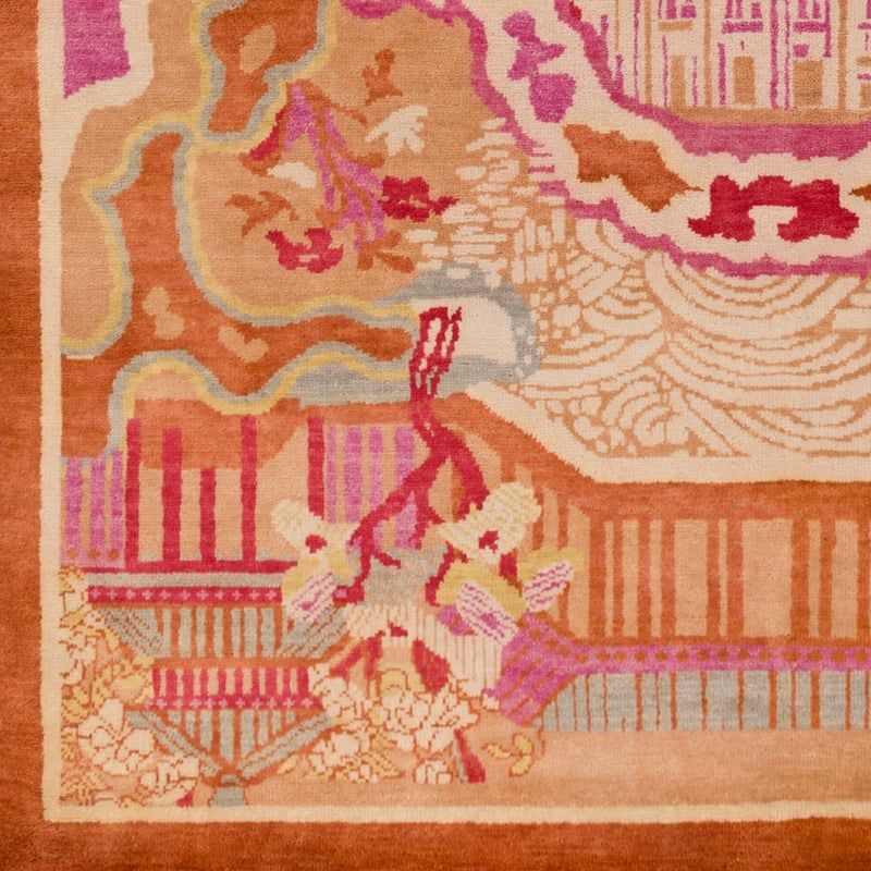 Hand-Knotted Arundel Print Reversible Wool Area Rug